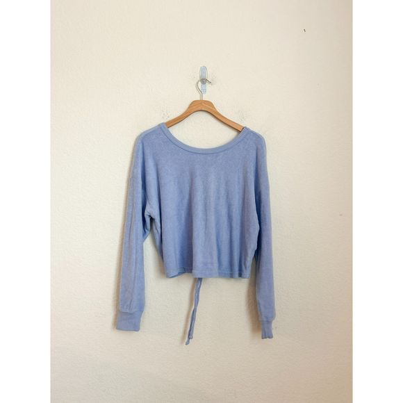 Aerie lilac terry cloth slouchy drawstring long sleeve pullover sweater size XS - Picture 1 of 6